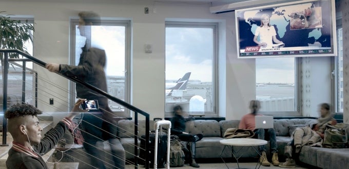 Tunity lets you hear the audio from muted TVs in airports, bars, and gyms from your Android or iOS smartphone