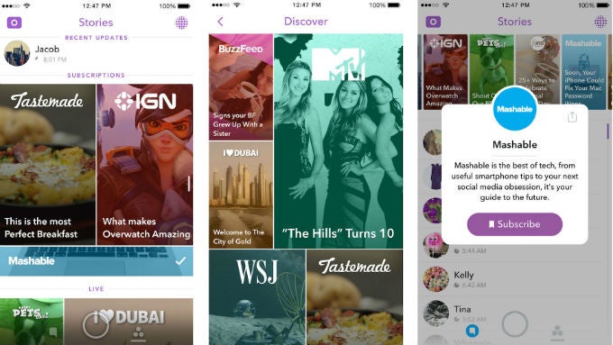 Snapchat redesigns Discover section and allows subscribing to channels