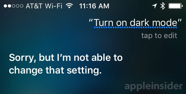 Asking Siri to turn rumored iOS 10 night mode on delivers intrepid response