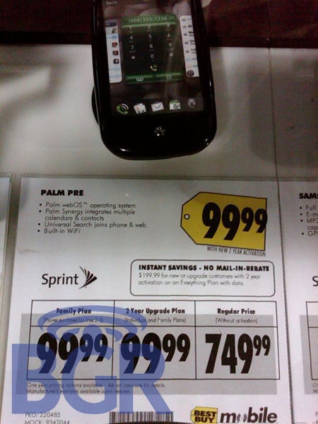 $99.99 Palm Pre at Best Buy turns out to be a mistake