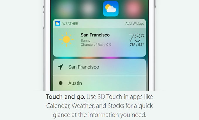 iOS 10 enhances 3D Touch's functionality with more options, pop-up widgets