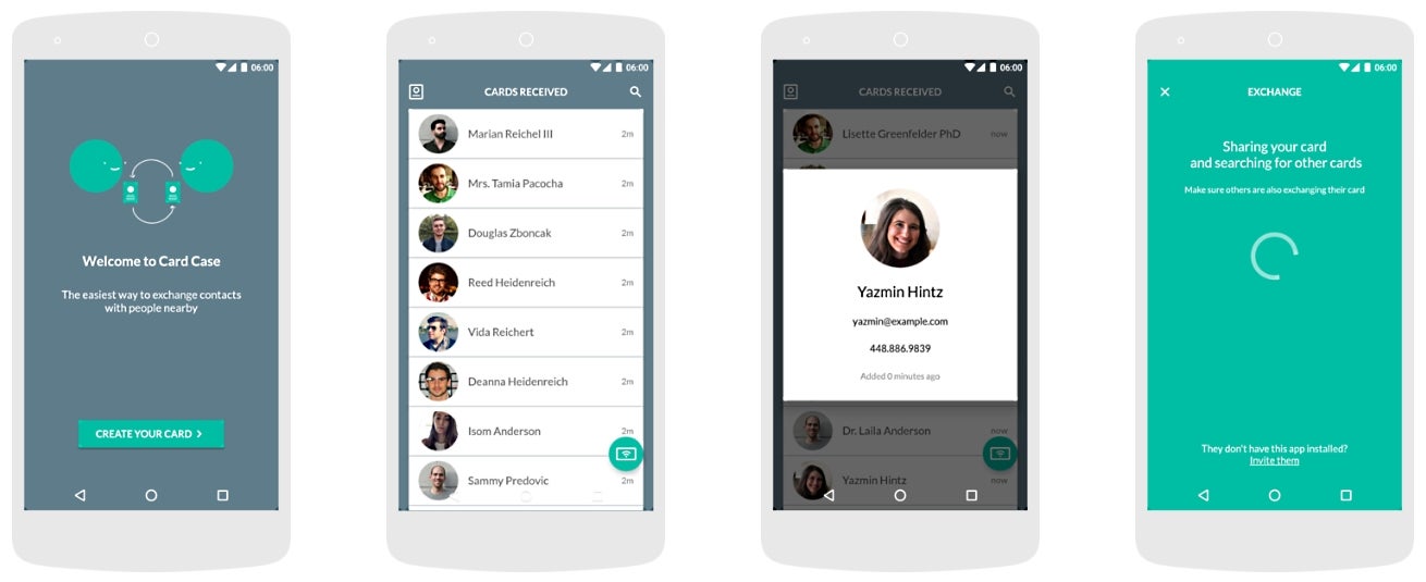 Free Card Case app lets Android users quickly share their business cards with nearby smartphones