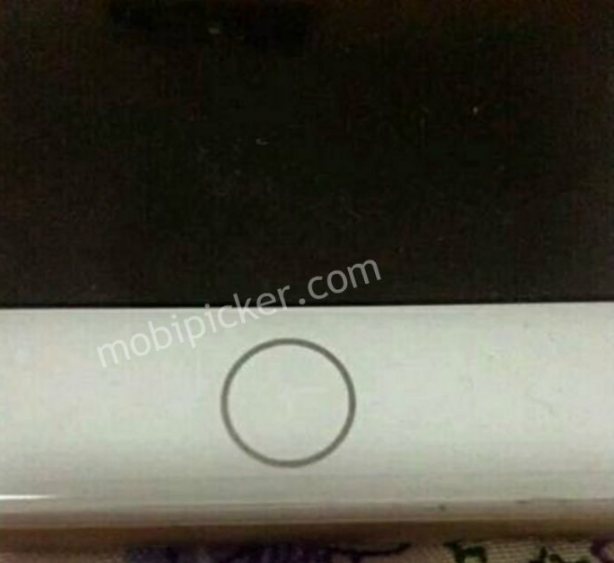 Close up of the alleged touch-sensitive home button for the iPhone 7 - Alleged image of the Apple iPhone 7 front panel reveals touch-sensitive home button?