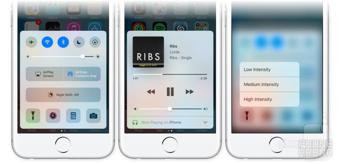 The iOS 10 Control Center adds a dedicated panel for music. 3D Touch is also there - iOS 10 Preview: fun meets functionality in the biggest iOS update ever