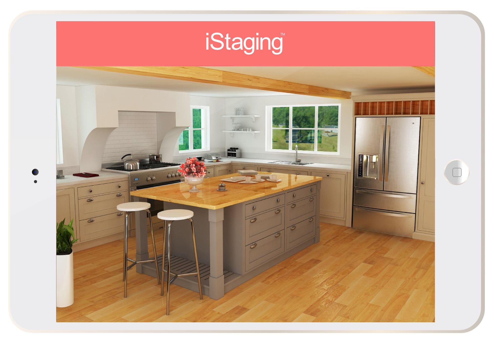 iStaging previewing a high-end kitchen. - iStaging is an interior design augmented reality app to preview the look of furniture inside your room
