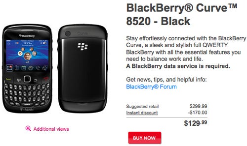 myTouch 3G, BlackBerry Curve 8520 both available today from T-Mobile