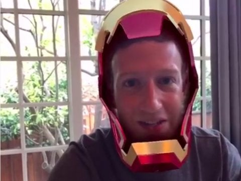 Mark Zuckerberg having fun with MSQRD&#039;s Iron Man live mask - Facebook Live about to get a lot more interesting with major update