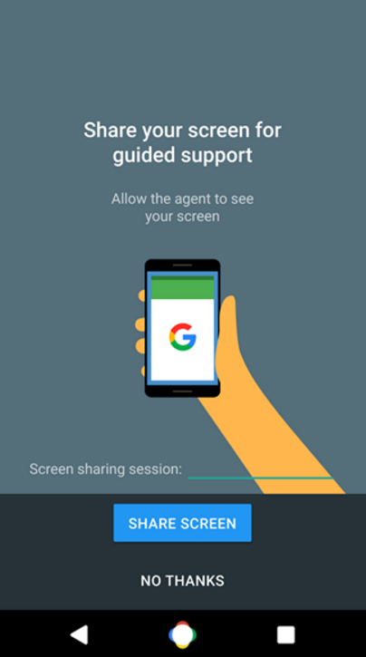 Mockup of Google Support screenshot - Rumor: New feature called Google Support allows chat agents access to view your screen