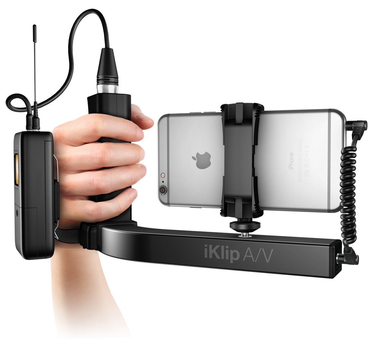 The IK Multimedia iKlip A/V. - IK Multimedia&#039;s iKlip A/V makes professional quality smartphone broadcasting on-the-go possible