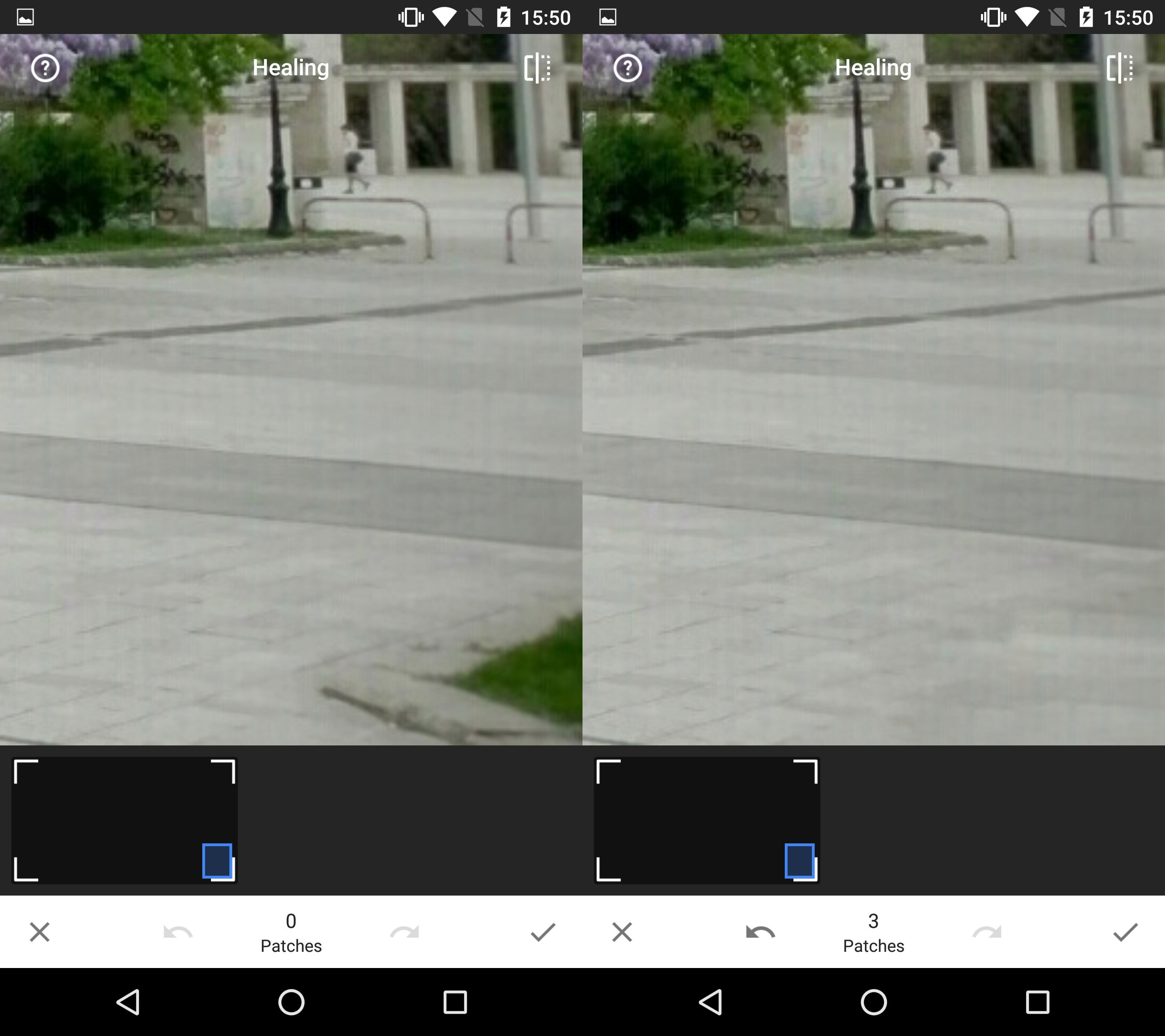 The healing brush is a very useful tool, but you should be careful when using it, as it might leave recurring patterns behind - How to edit photos like a pro using only Snapseed
