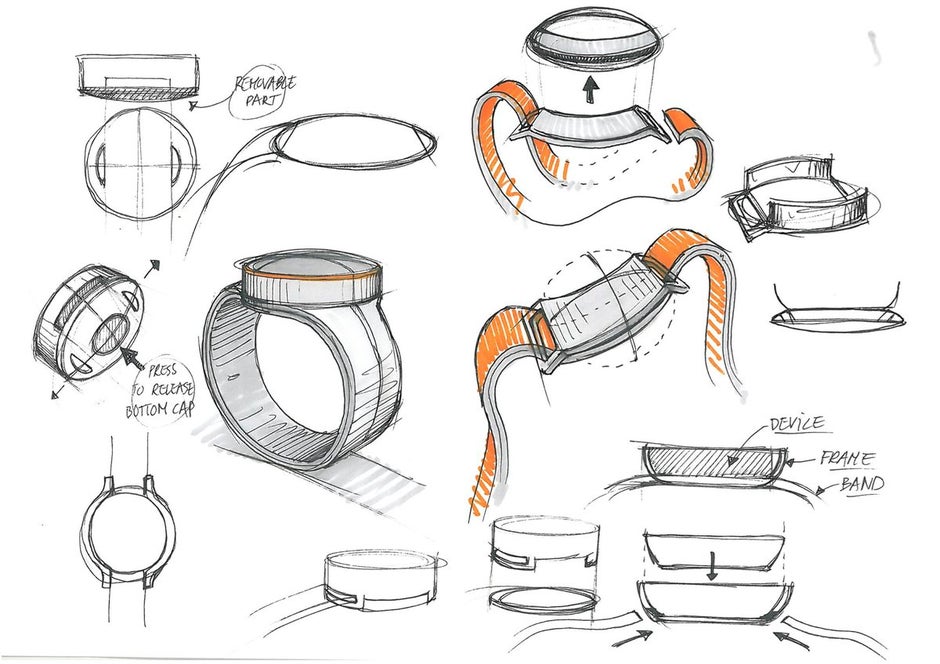 Smartwatch sketches from 2015, published by OnePlus co-founder Carl Pei. - This is what the OnePlus smartwatch was shaping up to be