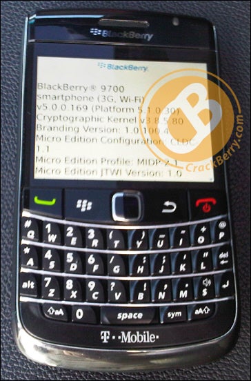 BlackBerry 9700 pictured with T-Mobile branding