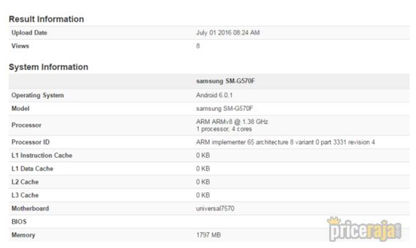 The Samsung Galaxy On5 (2016) is benchmarked on Geekbench - Samsung Galaxy On5 (2016) appears on Geekbench with 2GB of RAM and Android 6.0.1 on board