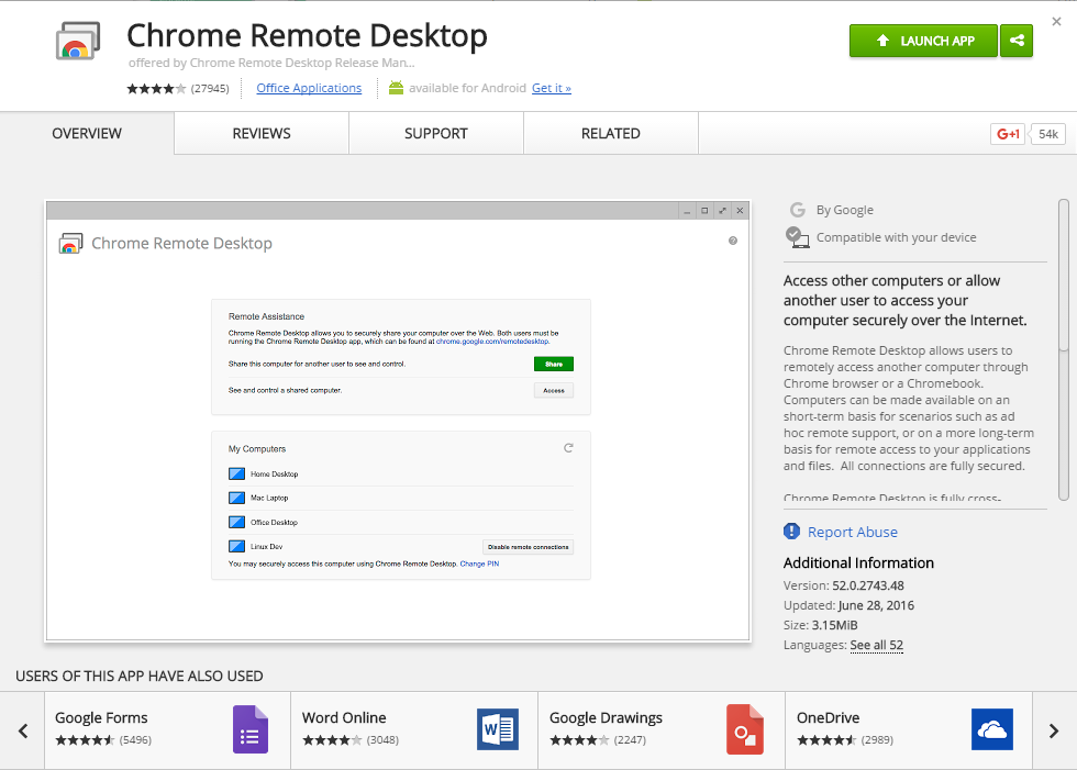 You'll need to download the Chrome Remote Desktop plugin from the Chrome Web Store - How to control your PC remotely using your smartphone or tablet (Android, iOS)
