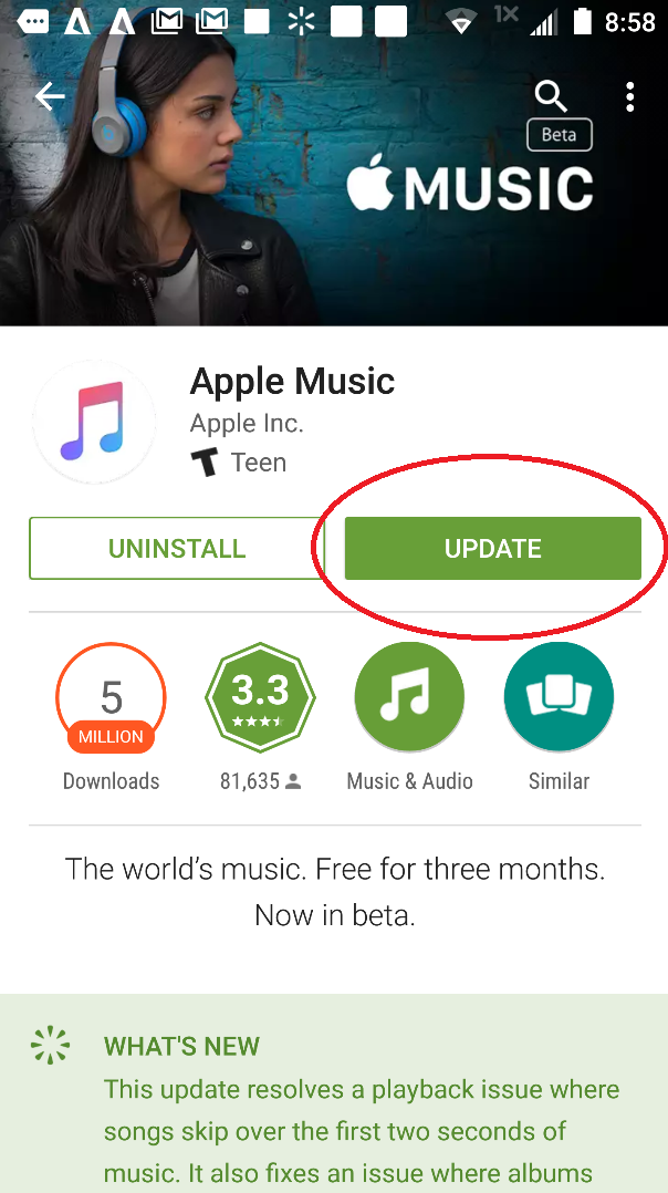 Apple Music for Android has been updated - Apple Music for Android is updated to version 0.9.11, fixes a couple of issues