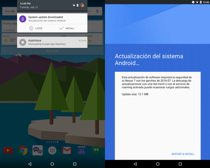 If your Nexus 7 (2013) is set for English but you receive this notification in Spanish, do not update your slate. Google is searching for a solution. - Receive a notification in Spanish for your Nexus 7 (2013)? Read this immediately before updating