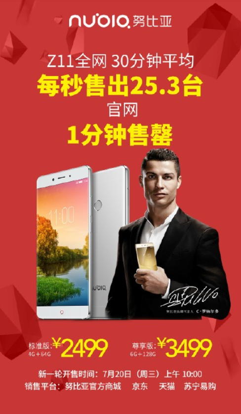 Nubia Z11 sells out again with one unit sold every 25.3 seconds - Nubia Z11 sells out again