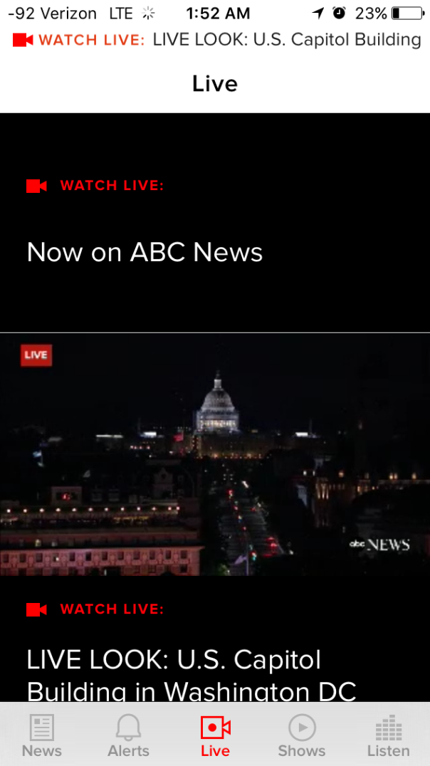 ABC News updates its app to add multiple live feeds - ABC News app is updated; new features include multiple live feeds