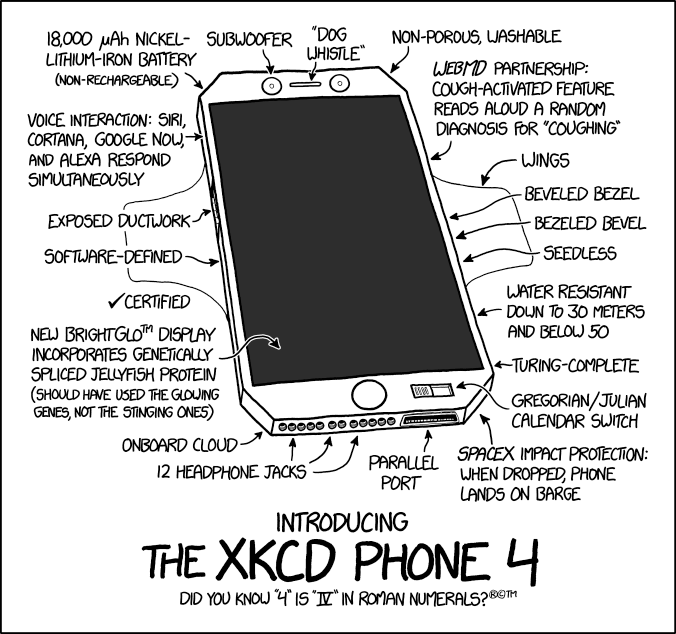 xkcd Phone 4 goes official: 18,000 mAh Li-Iron battery and SpaceX impact protection on board