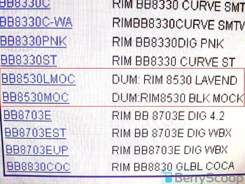 BlackBerry Curve 8530 dummies in Big Red&#039;s inventory system - BlackBerry Curve 8530 dummies spawn at Verizon&#039;s inventory system
