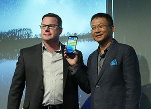 ZTE USA CEO Lixin Cheng (right) - ZTE&#039;s ZMax Pro dares to break the $100 smartphone barrier: hands-on from the launch event