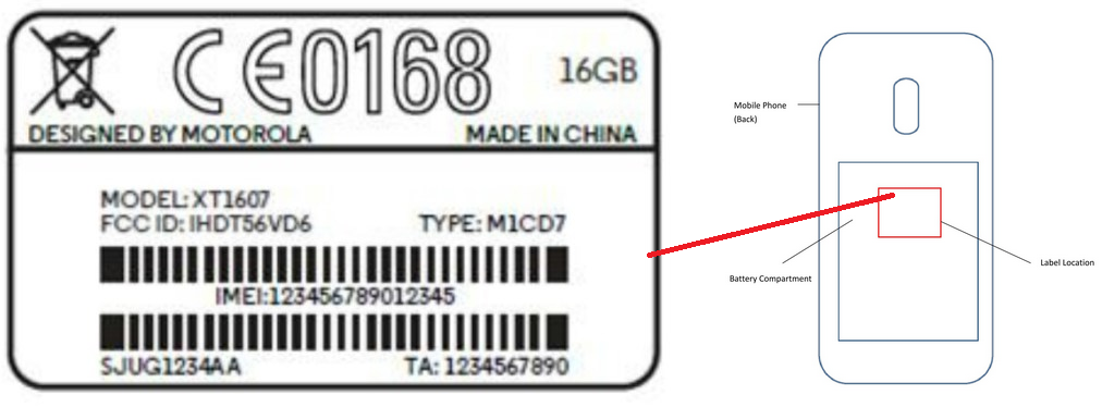 FCC label placement points to removable battery for the Motorola Moto E3 - Motorola Moto E3 (XT1607) is certified by the FCC, points to September launch in the U.S.