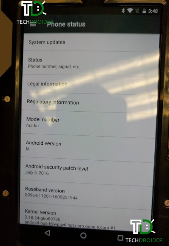 A prototype of the HTC Nexus Marlin shows Android 7.0 pre-installed - Prototype of HTC Nexus Marlin, disguised by case, shows Android 7.0 is installed