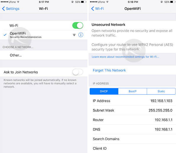 In iOS 10, Apple will warn you when you are connected to an unsecured Wi-Fi network - Apple's iOS 10 will give you a warning when you're connected to an unsecured Wi-Fi network