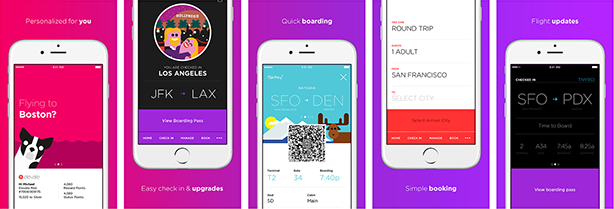 Virgin America's app looks modern and promising - Virgin America airlines app takes flight this summer, featuring booking and Spotify playlists
