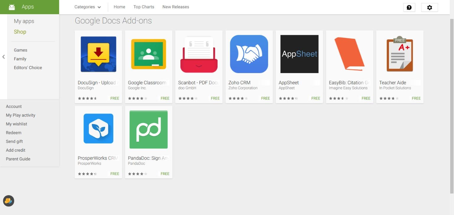 Google Drive add-ons now available in the Play Store