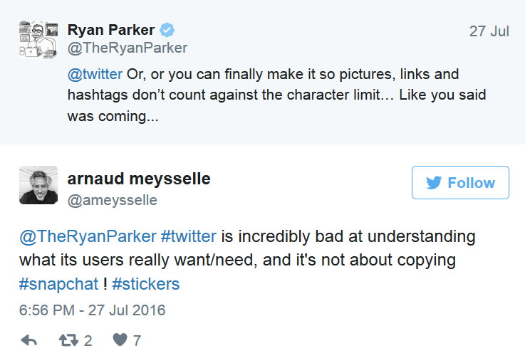 Some Twitter subscribers are not impressed with the new stickers available to them"&nbsp - Twitter now offers stickers for subscribers to use on pictures