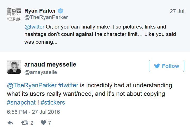 Some Twitter subscribers are not impressed with the new stickers available to them&quot;&amp;nbsp - Twitter now offers stickers for subscribers to use on pictures