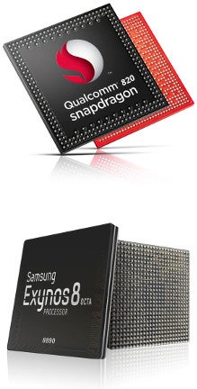 Qualcomm's Snapdragon 820 for the US; Exynos 8890 for the rest of the world. - The Galaxy Note 7 is ready for the titanic clash: arrives on the scene with iris scanning, water resistance, and 64GB base storage