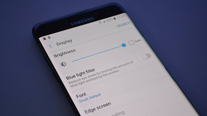 The Samsung Galaxy Note 7 comes with a blue light filter option similar to the iPhone's Night Mode