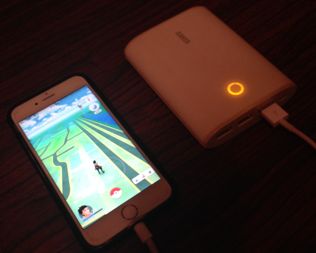 This battery pack used by a Pokemon Go player will recharge his iPhone 6s multiple times - U.S. battery pack unit sales more than double since the launch of Pokemon Go