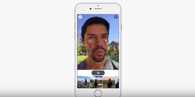 Photo by Josh Constine - Facebook now testing selfie filters and AR overlays to up its Snapchat competing game
