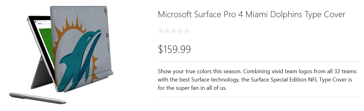 NFL team logo Surface 4 Type Cover is now available from the Microsoft Store - NFL team logo Type Covers are now available for the Surface Pro 4