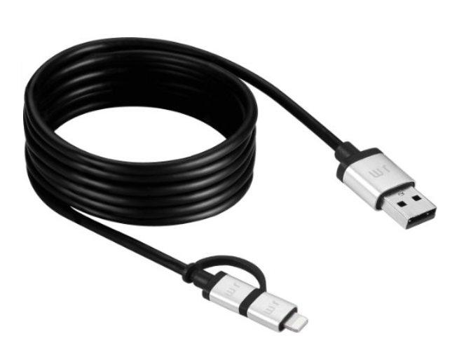 The Just Mobile AluCable Duo will work on both iOS and Android devices - Amazon offers a charging cable that will work on both iOS and Android devices