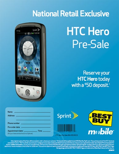 Best Buy Mobile continues preorder process with the HTC Hero