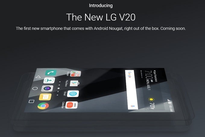 Google formally intros the LG V20 as the first phone to run Android 7.0 Nougat out of the box
