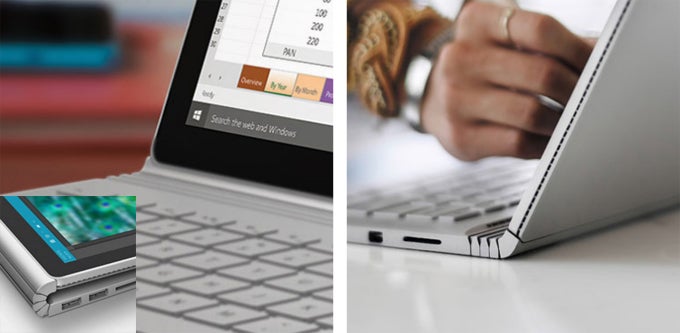 What the current Surface Book hinge system looks like (different angles) - Surface Book 2 teased on Instagram with new hinge system?