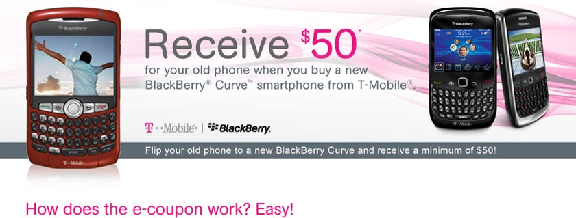 Get $50 back from T-Mobile when you buy a BlackBerry and give them your old one