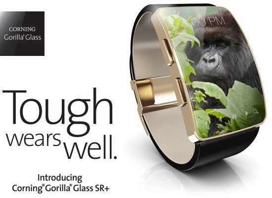 Corning Gorilla Glass SR+ is a tough, scratch-resistant material for smartwatches and wearables