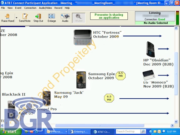 Windows Mobile road map for AT&amp;T shows LG Monaco and HP Obsidian