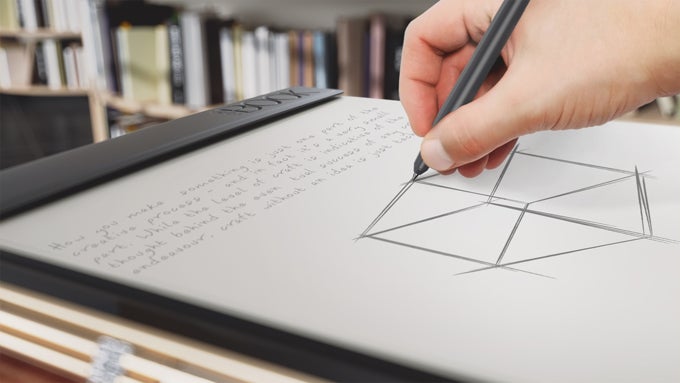 Using the Real Pen to scribble on paper on top of the Create Pad, results in everything you write to be digitized - The Lenovo Yoga Book is a 2-in-1 tablet that aims to cater to both power users and creative types