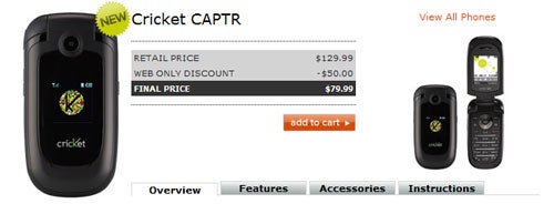 Budget conscious Cricket CAPTR now available for $79.99 - limited time offer