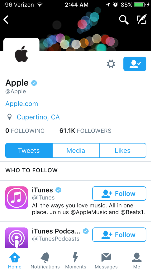 Apple finally activates its Twitter account - After five years, Apple finally activates its Twitter account