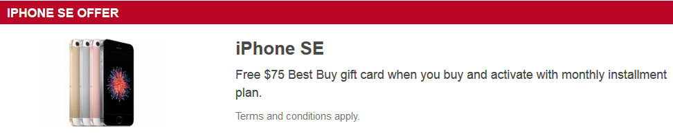 Buy the Apple iPhone SE from Best Buy using an EIP and receive a $75 gift card - Best Buy throws in a $75 gift card with the installment purchase of an Apple iPhone SE