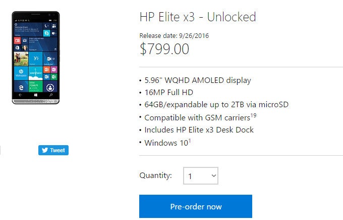 HP Elite x3 pre-orders delayed in the US by two weeks