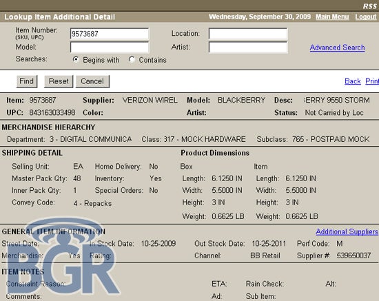 BlackBerry Storm 2 to be launched around October 25th?